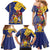 Barbados Coat Of Arms Family Matching Mermaid Dress and Hawaiian Shirt With Dwarf Poinciana Flowers - Wonder Print Shop