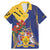 Barbados Coat Of Arms Family Matching Mermaid Dress and Hawaiian Shirt With Dwarf Poinciana Flowers - Wonder Print Shop