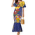 Barbados Coat Of Arms Family Matching Mermaid Dress and Hawaiian Shirt With Dwarf Poinciana Flowers - Wonder Print Shop