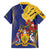 Barbados Coat Of Arms Family Matching Off The Shoulder Long Sleeve Dress and Hawaiian Shirt With Dwarf Poinciana Flowers - Wonder Print Shop