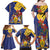 Barbados Coat Of Arms Family Matching Off Shoulder Maxi Dress and Hawaiian Shirt With Dwarf Poinciana Flowers - Wonder Print Shop