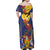 Barbados Coat Of Arms Family Matching Off Shoulder Maxi Dress and Hawaiian Shirt With Dwarf Poinciana Flowers - Wonder Print Shop