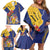 Barbados Coat Of Arms Family Matching Off Shoulder Short Dress and Hawaiian Shirt With Dwarf Poinciana Flowers - Wonder Print Shop