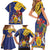 Barbados Coat Of Arms Family Matching Short Sleeve Bodycon Dress and Hawaiian Shirt With Dwarf Poinciana Flowers - Wonder Print Shop