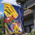 Barbados Coat Of Arms Garden Flag With Dwarf Poinciana Flowers - Wonder Print Shop