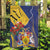 Barbados Coat Of Arms Garden Flag With Dwarf Poinciana Flowers - Wonder Print Shop