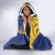 Barbados Coat Of Arms Hooded Blanket With Dwarf Poinciana Flowers