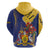 Barbados Coat Of Arms Hoodie With Dwarf Poinciana Flowers - Wonder Print Shop