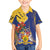 Barbados Coat Of Arms Kid Hawaiian Shirt With Dwarf Poinciana Flowers - Wonder Print Shop