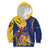 Barbados Coat Of Arms Kid Hoodie With Dwarf Poinciana Flowers - Wonder Print Shop