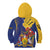 Barbados Coat Of Arms Kid Hoodie With Dwarf Poinciana Flowers - Wonder Print Shop