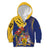 Barbados Coat Of Arms Kid Hoodie With Dwarf Poinciana Flowers - Wonder Print Shop