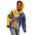 Barbados Coat Of Arms Kid Hoodie With Dwarf Poinciana Flowers - Wonder Print Shop