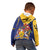 Barbados Coat Of Arms Kid Hoodie With Dwarf Poinciana Flowers - Wonder Print Shop