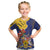 Barbados Coat Of Arms Kid T Shirt With Dwarf Poinciana Flowers - Wonder Print Shop