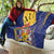 Barbados Coat Of Arms Quilt With Dwarf Poinciana Flowers - Wonder Print Shop