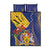 Barbados Coat Of Arms Quilt Bed Set With Dwarf Poinciana Flowers - Wonder Print Shop