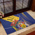 Barbados Coat Of Arms Rubber Doormat With Dwarf Poinciana Flowers - Wonder Print Shop