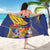 Barbados Coat Of Arms Sarong With Dwarf Poinciana Flowers - Wonder Print Shop