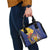 Barbados Coat Of Arms Shoulder Handbag With Dwarf Poinciana Flowers