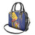 Barbados Coat Of Arms Shoulder Handbag With Dwarf Poinciana Flowers