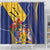 Barbados Coat Of Arms Shower Curtain With Dwarf Poinciana Flowers