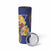 Barbados Coat Of Arms Skinny Tumbler With Dwarf Poinciana Flowers - Wonder Print Shop