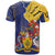 Barbados Coat Of Arms T Shirt With Dwarf Poinciana Flowers - Wonder Print Shop