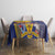 Barbados Coat Of Arms Tablecloth With Dwarf Poinciana Flowers - Wonder Print Shop