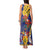 Barbados Coat Of Arms Tank Maxi Dress With Dwarf Poinciana Flowers - Wonder Print Shop