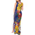 Barbados Coat Of Arms Tank Maxi Dress With Dwarf Poinciana Flowers - Wonder Print Shop