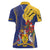 Barbados Coat Of Arms Women Polo Shirt With Dwarf Poinciana Flowers - Wonder Print Shop