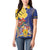 Barbados Coat Of Arms Women Polo Shirt With Dwarf Poinciana Flowers - Wonder Print Shop