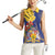 Barbados Coat Of Arms Women Sleeveless Polo Shirt With Dwarf Poinciana Flowers - Wonder Print Shop