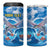 Personalized Barbados Fish Flying 4 in 1 Can Cooler Tumbler With Stormy Sea Wave - Wonder Print Shop