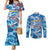 Personalized Barbados Fish Flying Couples Matching Mermaid Dress and Long Sleeve Button Shirt With Stormy Sea Wave