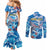 Personalized Barbados Fish Flying Couples Matching Mermaid Dress and Long Sleeve Button Shirt With Stormy Sea Wave