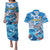 Personalized Barbados Fish Flying Couples Matching Puletasi and Hawaiian Shirt With Stormy Sea Wave - Wonder Print Shop