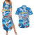 Personalized Barbados Fish Flying Couples Matching Summer Maxi Dress and Hawaiian Shirt With Stormy Sea Wave - Wonder Print Shop