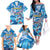 Personalized Barbados Fish Flying Family Matching Off The Shoulder Long Sleeve Dress and Hawaiian Shirt With Stormy Sea Wave - Wonder Print Shop