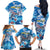 Personalized Barbados Fish Flying Family Matching Off The Shoulder Long Sleeve Dress and Hawaiian Shirt With Stormy Sea Wave - Wonder Print Shop