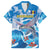 Personalized Barbados Fish Flying Family Matching Off The Shoulder Long Sleeve Dress and Hawaiian Shirt With Stormy Sea Wave - Wonder Print Shop