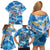 Personalized Barbados Fish Flying Family Matching Off Shoulder Short Dress and Hawaiian Shirt With Stormy Sea Wave - Wonder Print Shop