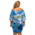 Personalized Barbados Fish Flying Family Matching Off Shoulder Short Dress and Hawaiian Shirt With Stormy Sea Wave - Wonder Print Shop