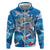 Personalized Barbados Fish Flying Hoodie With Stormy Sea Wave - Wonder Print Shop