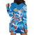 Personalized Barbados Fish Flying Hoodie Dress With Stormy Sea Wave - Wonder Print Shop