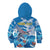 Personalized Barbados Fish Flying Kid Hoodie With Stormy Sea Wave - Wonder Print Shop