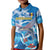 Personalized Barbados Fish Flying Kid Polo Shirt With Stormy Sea Wave - Wonder Print Shop