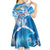 Personalized Barbados Fish Flying Kid Short Sleeve Dress With Stormy Sea Wave - Wonder Print Shop