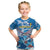 Personalized Barbados Fish Flying Kid T Shirt With Stormy Sea Wave - Wonder Print Shop